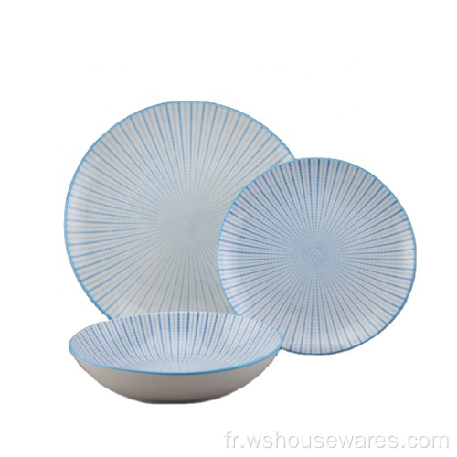 Conception florale luxe bon marché plats en gros assiettes blanches